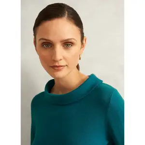 Hobbs London Dark Green Audrey Cashmere Blend Roll Neck Jumper
